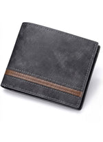 Distressed Matte Wallet Tan Leather Stripe Accent