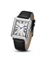 Silver Tank Watch Roman Numerals Dial
