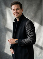 Minimalist Black Dial Watch Brown Leather