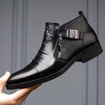 Maverick Double-Zip Leather Ankle Boots